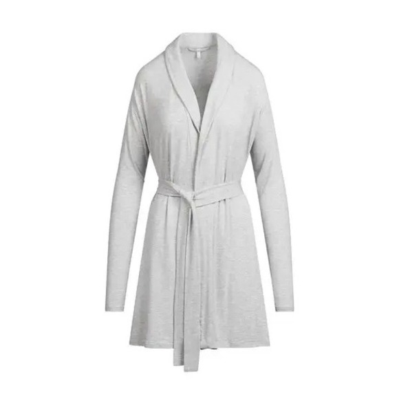 SKIMS Other - Skims Sleep Short Robe Light Heather Grey RB-ROBE-5869W Plus Size 4X Loungewear